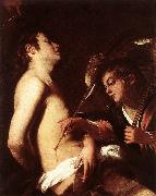 BAGLIONE, Giovanni St Sebastian Healed by an Angel  ed oil painting artist
